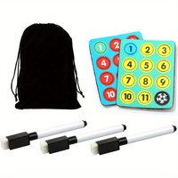 Football Soccer Board Coach Magnetic Set, Include 24 Pcs Round Magnet Pieces, Storage Bag 3 Pcs Magnetic Dry Erase Markers