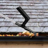 Extendable Gutter Cleaner Telescopic Splicing Pole Portable Gutter Cleaning Brush Anti-rust Durable Plastic Head