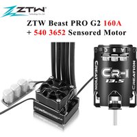 ZTW Beast PRO G2 160A ESC 2-3S Turbo 6V/7.4V Brushless Sensored 540 Motor 3652 Combo For 1/10th RC Racing Car Drifting