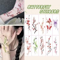 Sexy Flower Arm Temporary Tattoo Sticker Beauty Blue Rose Plum Bossom Body Leg Waterproof Tatoo Fashion Totem