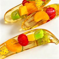 Crystal Banana Fruit Filled Squishy Toy Slow Rising Stress Reliever Anxiety Relief Desk Fidget Toy