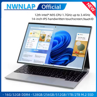 360° Rotating 14.0'' IPS Touch Screen 32G 128G-1T N95 Windows 11 Notebook 4 In 1 Business Office Slim LAPTOP Touch ID