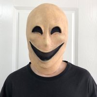 Creepy Smile No Face Man Mask Cosplay Alien Demon Latex Helmet Halloween Carnival Dress UP Party Costume Props For Adult
