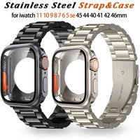 Stainless Steel iWatch Band with Case for Apple Watch band Ultra3 Series 11 10 9 8 7 6 5 4 3 2 SE3 bracelet 42mm 44mm 45mm 49mm