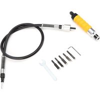 AT05-Electric Woodworking Carving Chisel Set With Yellow Handle For Effortless Wood Carving, Flexible Shaft, 5 Blades,