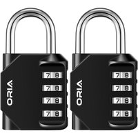 ORIA Combination Padlock 2PCS Password Locks 4 Digit Waterproof Outdoor Lock For Door Suitcase Bag Package Cabinet Locker Window