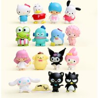 Kawaii Sanrio Anime Figure Cinnamoroll Kuromi Doll Strawberry Bear Action Figures DIY Cake Decorate Toys Gifts For Children