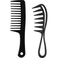2 Pcs Professional Comb Set, Large Tooth Curl Comb Shark Teeth Hair Hairstyle Tool for Curly Wet Wavy Thick Hair Wigs Barber
