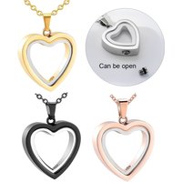 Glass Cremation Jewelry Necklace for Ashes Heart Memorial Lockets for Ashes Stainless Steel Keepsake Urn Ashes Pendants 4Colors