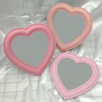 Cute Heart Shaped Mirror Desktop Tabletop Vanity Mirror Dual Use for Standing Tabletop and Wall Mounted Dressing Mirror