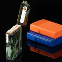 Recently Hot Selling New Creative 16-pack Rechargeable Cigarette Case Outdoor Portable Sealed Waterproof Cigarette Case Lighter