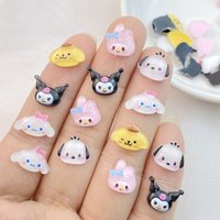 50Pcs New Cute Resin Cartoon Rabbit, Dog Animal Series Flat Back Ornament Jewelry Making Manicure Hairwear