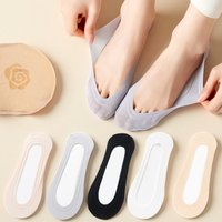3/5/10 Pairs, Ultra-Thin Women's Boat Socks, Low-Cut Invisible Socks, No-Show Socks Silicone Non-Slip to Prevent Heel Slipping
