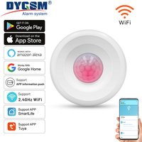 Capteur de détection de mouvement PIR intelligent, alarme antivol de sécurité, Tuya WiFi, contrôle d'application Smart Life, prise en charge d'Alexa Google Home