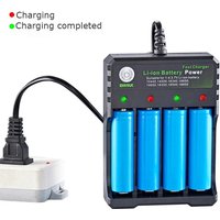 18650 Battery Charger Black 1 2 4 Slots AC 110V 220V Dual For 18650 Charging 3.7V Rechargeable Lithium Battery 4 Ports Charger