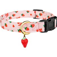 Cute Pendants Pet Dog Collar With Heart And Strawberries For Small And Medium Adjustable Dog Collars Boy and Girl Dogs or Cats