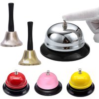 1Pc Vintage Metal Service Bell Counter Desk Bell For Restaurant, Hotel, Game Show,Coffee Shop Multifunctional Portable Hand Bell