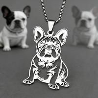Sweet French Bulldog Chain For Women Men Stainless Steel Silver Color Animal Puppy Pug Dog Lovely Pendant Necklace Jewelry