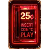 Insert Coin Retro Arcade Poster Vintage Metal Sign es funny Motivation Quotes Man Cave Decorative-Aluminum