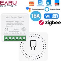 Tuya eWeLink WiFi ZigBee 16A 2 Way DIY Mini WiFi Smart Switch Breaker Module Timer Relay Voice Wireless Remote Control for Alexa