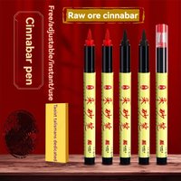 Cinnabar Pen Art Markers Pen, Red/Black Soft Brush Tip Pens, For Copy The Scriptures, Talismans, Calligraphy And Red Drawing