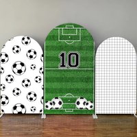 Sports Football Theme Arch Backdrop Covers Soccer Field Stadium Green Grass Kids Birthday Party Baby Shower Decor Arch Covers