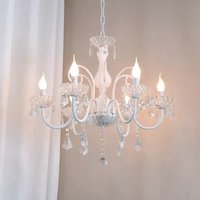 White Crystal Chandeliers Romantic Princess Room Decor Lamps Modern Warm Children's Room Living Room Girl Bedroom Chandelier LED