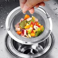 2/4PCS Stainless Steel Kitchen Sink Filter with Handle Food Residue Strainer Metal Dishsink Garbage Disposal Prevention