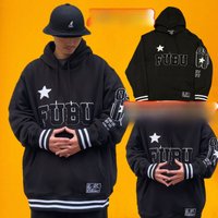 FUBU Heavyweight Hoodie Few Pieces Logo Towel Embroidery Retro Hip Hop Streetwear Unisex Summer Cotton Sweatshirt
