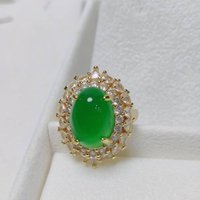 Natural High Ice Chalcedony Green Women's Ring
