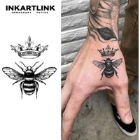 Queen bee Temporary Tattoo,Lasts To 15 Days New Technology Magic Waterproof Semi Permanent Sticker.