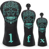 Sku-ll Design Black High Quality Embroidery Golf Club Head Covers Golf Fariway Wood Covers Hybrid Head Covers 3 Wood Headcover L