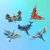 Cartoon Legendary Beast Pins 5-design Metal Enamel Dragon Fish Animal Brooch Pin For Clothes Backpack Badge Friends Gifts