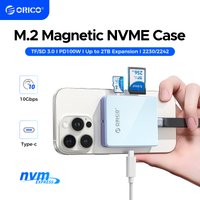 ORICO Magnetic M.2 2230/2242 NVMe SSD Enclosure for iPhone 4K ProRes Recording ith SD/TF 3.0 Card Reader PD100W Charging Port