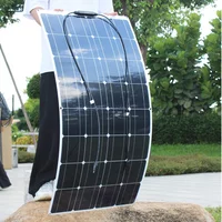 Panneau solaire monocristallin Flexible 100W, étanche, pour voiture, bateau, maison, chargeur de batterie 12V