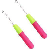 2Pcs Plastic Handle Crochet Needle Set Latch Crochet Hooks Crochet Needle Hair Latch Needle Hook for DIY Craft Braiding Tool