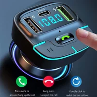 Super Sound Bluetooth Car MP3 Player FM Transmitter Dual USB Fast Charging PD Type-C USB One-Key Car Hands-Free Calling kit
