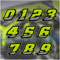 0123456789 Green Number Car Motorcycle Stickers Fuel Tank Fairing DIY Moto Helmet Body Vinyl Decals Accessories