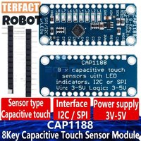 1~3PCS 3V-5V CAP1188 8 Key Capacitive Touch Sensor Module SPI I2C Captouch LED 8 Button / Key Interfaces 3V-5V for Arduino