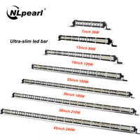 NLpearl Ultra Slim 7-50 Inch LED Light Bar Spot Off Road 4x4 LED Work Light Bar For Jeep Truck ATV SUV Car LED Headlight 12V 24V