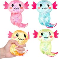 Colorful salamander maltose pinch toy, soft waxy maltose stretch salamander fun squeeze decompression, anti-anxiety gift