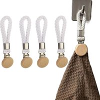 1-6 PCS Multifunctional Metal Storage Clip Household Bathroom No-Drill Portable Towel Clip Towel Clip Woven Rope Hanging Clip