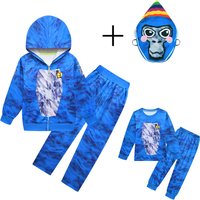 Dzieci małpa kostium VR Gamer Gorilla Tag Boy Girls bluza bluza z kapturem + spodnie dla dzieci GorillaTag Halloween ubrania świąteczne