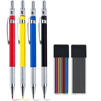 3Pcs/set 2.0mm Mechanical Pencils Set with Colored Leads and Graphite Refills – Metal Grip, Durable Writing and Drawing Pen Kit