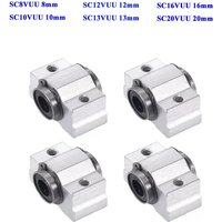 4PCS SC8VUU SC10VUU SC10V SC12VUU SC13VUU SCV16 SC20VUU 8mm 10mm Linear Ball Bearing Slide Block Units short block