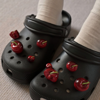 Korean Style Funny 3D Cherry Hole Shoes Simulation Blossom DIY Accessories for Hole Sandals Clogs Decoration Gifts Accessories