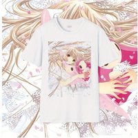Chobits Anime T-Shirt Vintage Retro Unisex Short Sleeve Round Neck Tee with Floral & Character Graphic t shirt women