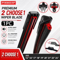 PINMOAP 1PC Front Wiper Blade Suitable For 19mm Interface Car Windshield Wiper Blade Replacement Parts 14"16"18"19"20"21"22"24"