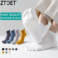 5Pairs Men's Cotton Socks Mesh Breathable Sweat Novelty Toe Socks Casual Breathable Finger Boat Sock High Quality Sox for Male