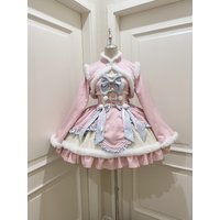Harajuku Original Design Lolita Dress New Year Jsk Suspender Dress Winter Red Pink Suit Cute Sweet Girls Birthday Gift Women